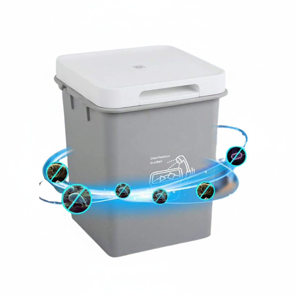 Sterilizzatore UV USB 4L grigio in ABS; 28x26x22 cm; sterilizza mascherine, telefoni, portafogli, occhiali; 1 ora.
