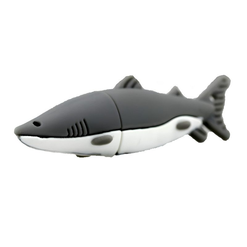 Penna USB squalo cartoon in PVC, design marino, USB 2.0