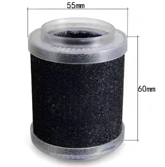 Filtro cilindrico per purificatore d'aria auto, generatore di ioni negativi, diametro 55 mm, altezza 60 mm.