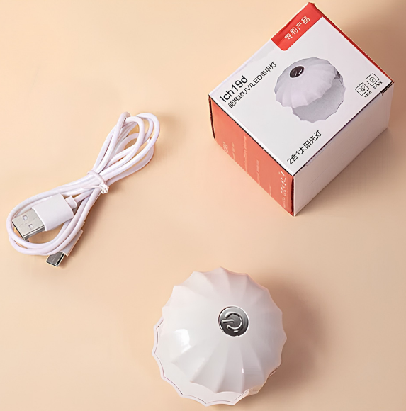 Lampada LED per asciugatura rapida unghie 18W, bianca, alimentazione USB, confezione con lampada e cavo USB