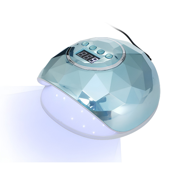 Lampada LED UV per unghie, colorata verde, ABS, 39 LED, 86W; in dotazione: lampada, cavo e manuale.