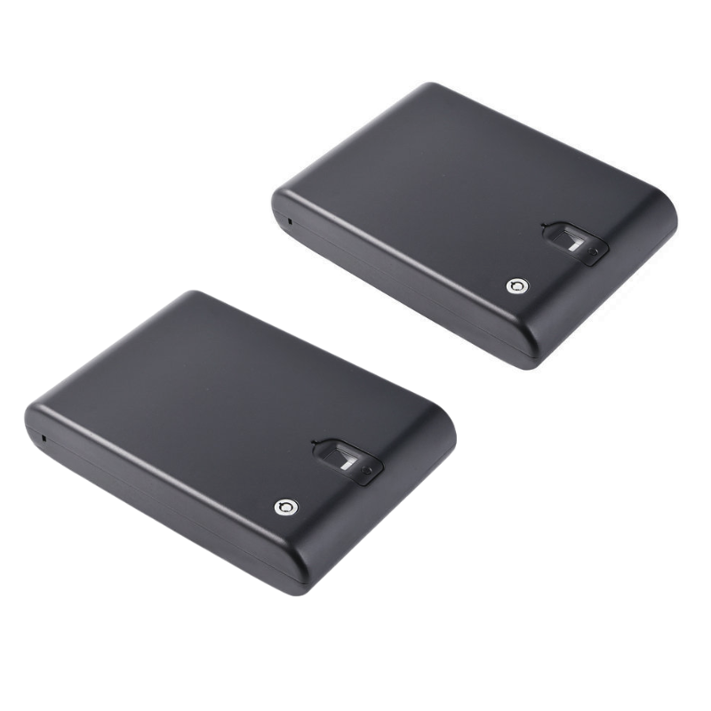 Cassaforte mini per auto in acciaio con impronta digitale e serratura a chiave integrata, 2pz