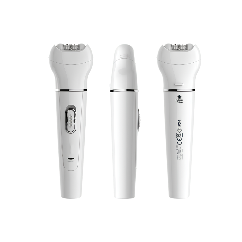 Massaggiatore elettrico portatile 5 in 1 per viso e corpo, scrub e spazzola in lattice (ABS bianco)