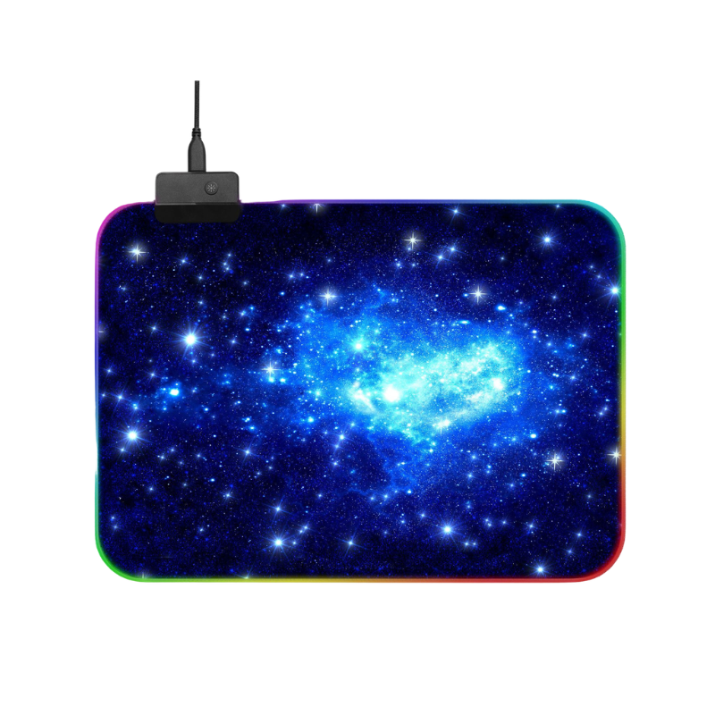 Tappetino per mouse da gaming con illuminazione RGB sui bordi, superficie in tessuto e gomma, 800x300x5 mm