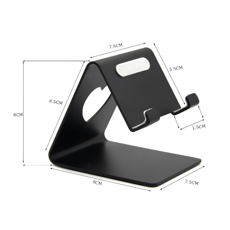 Supporto in lega di alluminio per telefono e tablet, supporto da tavolo.