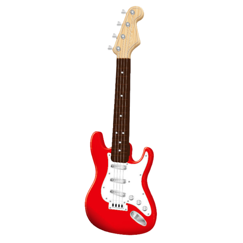 Chitarra elettrica giocattolo rossa a quattro corde per principianti, stimola emozione, intelligenza e coordinazione