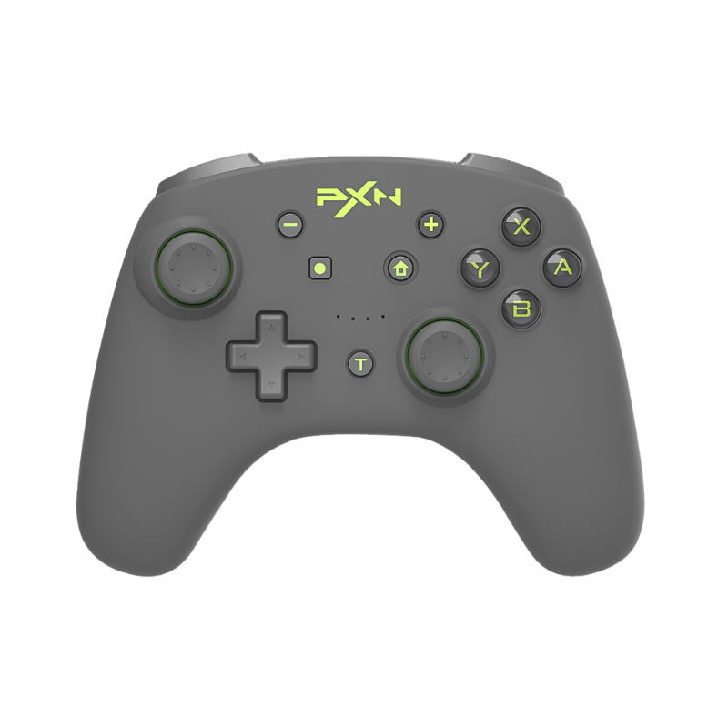 Controller compatibile con Nintendo Gamepad e PC nero/grigio, pulsanti A,B,X,Y, D-pad, stick analogici, ABS, impugnatura in plastica