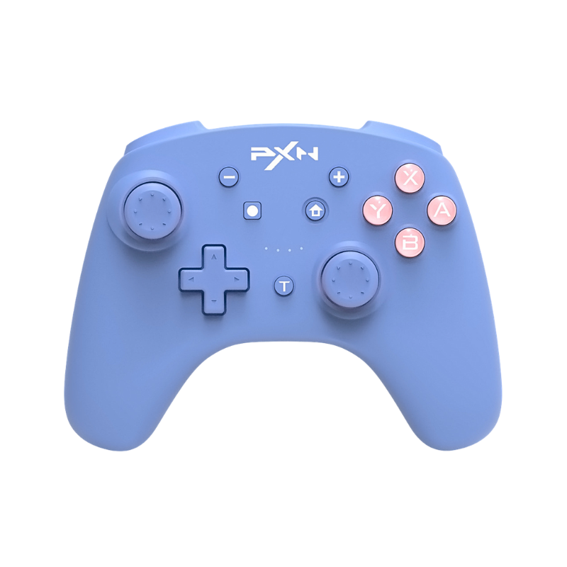 Controller blu compatibile con Nintendo Gamepad PC in ABS, con D-pad, due stick analogici e pulsanti A B X Y.