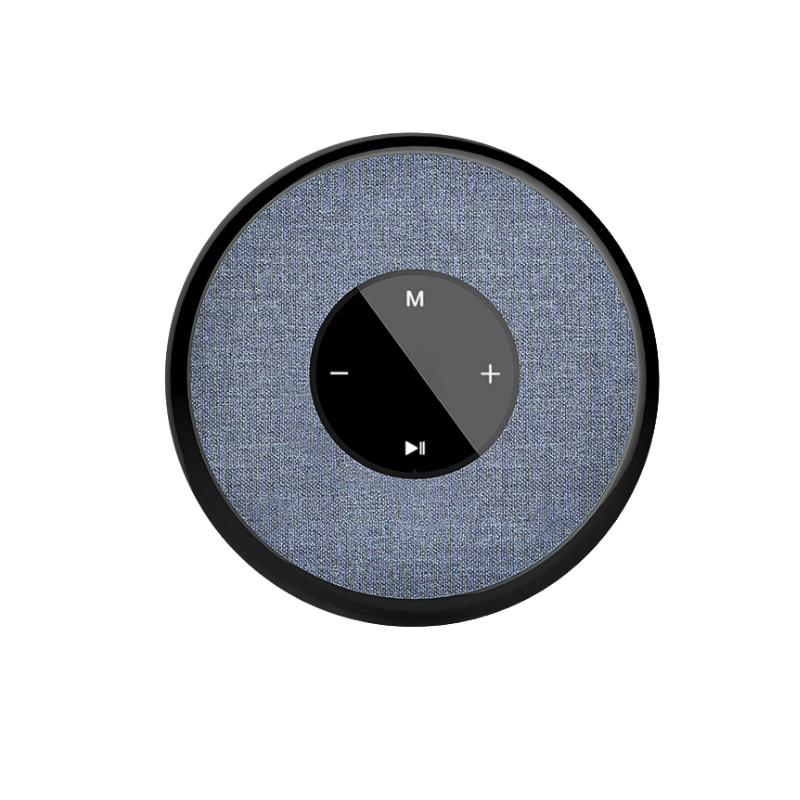Altoparlante Bluetooth galleggiante impermeabile, rotondo, pulsante touch, tessuto blu, logo Glow, 5.0, 1200mAh