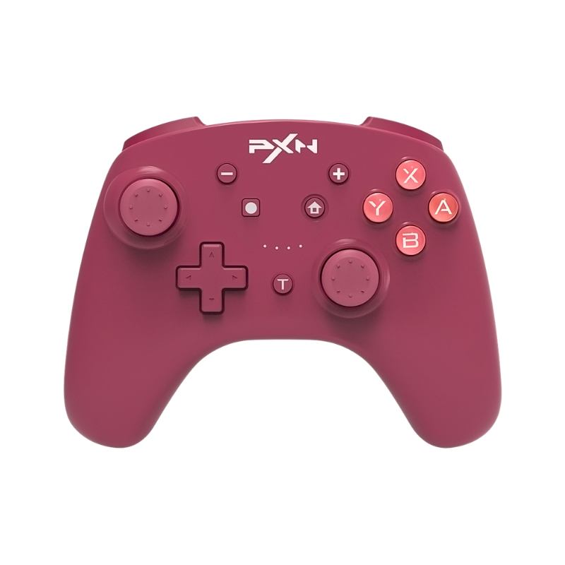 Controller gamepad compatibile con PC e Nintendo, colore magenta, ABS, 19x17x10 cm, 500 g, manico in plastica.