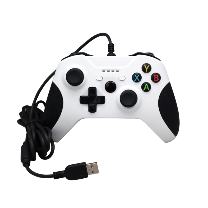 Controller cablato USB bianco per Xbox One, gamepad con cavo lungo 2 m, plug-and-play