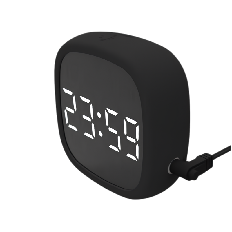 Orologio da tavolo LED ovale con funzione snooze, sveglia moderna per soggiorno o camera, decorazione luminosa