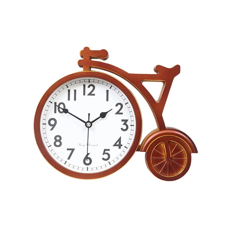 Orologio da tavolo a forma di bicicletta in resina, decorazione in stile arte moderna per casa o ufficio