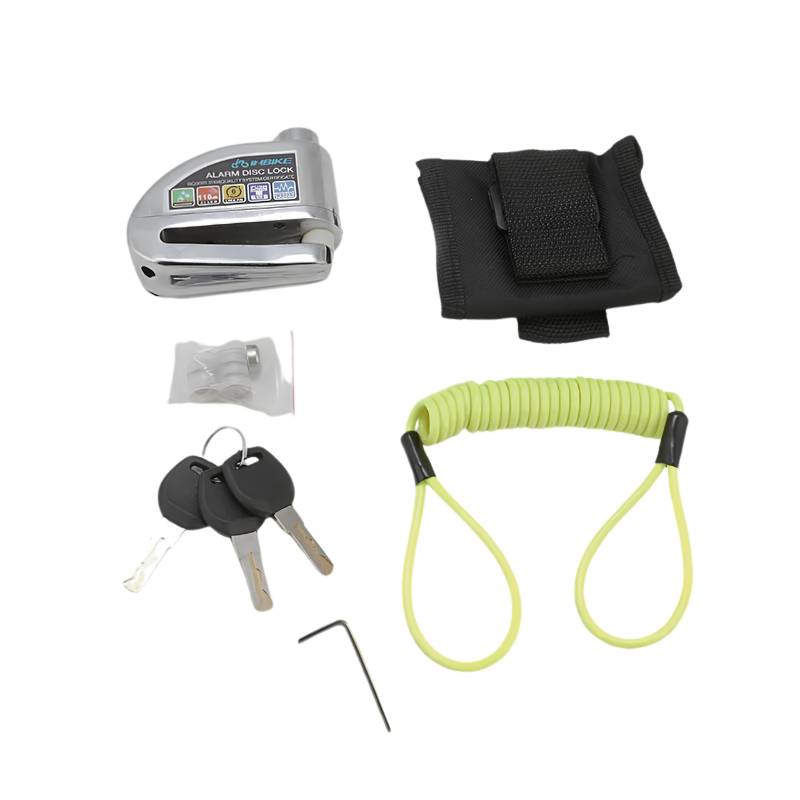 Serratura antifurto in metallo per veicoli elettrici e motociclette, nero/argento, 505 g, chiave, borsa auto, batteria.
