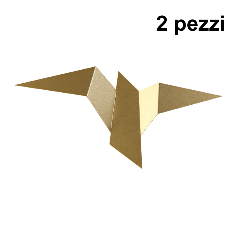 Lampada da parete decorativa per corridoio, uccello origami dorato, stile moderno, 100-240V.