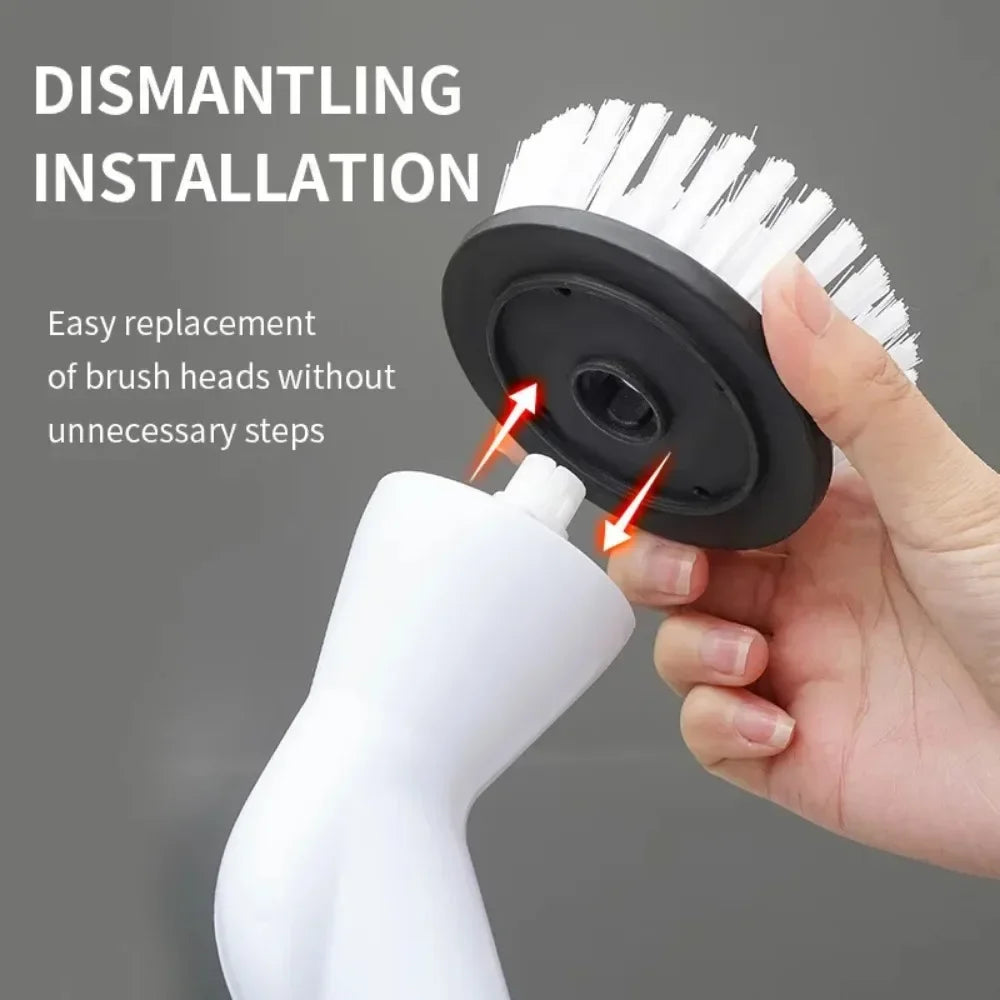Spazzola Elettrica Ricaricabile USB Altezza Regolabile 63-95cm Colore Bianco Testine Ricambio Diversi Modelli Pulizia Casa Set 5/6 Pezzi - POWER SMARTECH