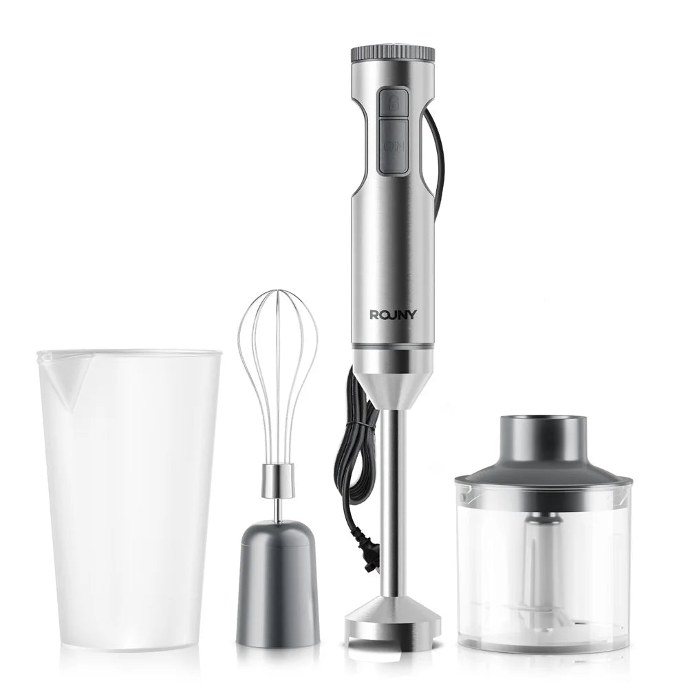 Frullatore Colore Argento 4in1 Accessori Inclusi 14 Velocità Acciaio Inossidabile