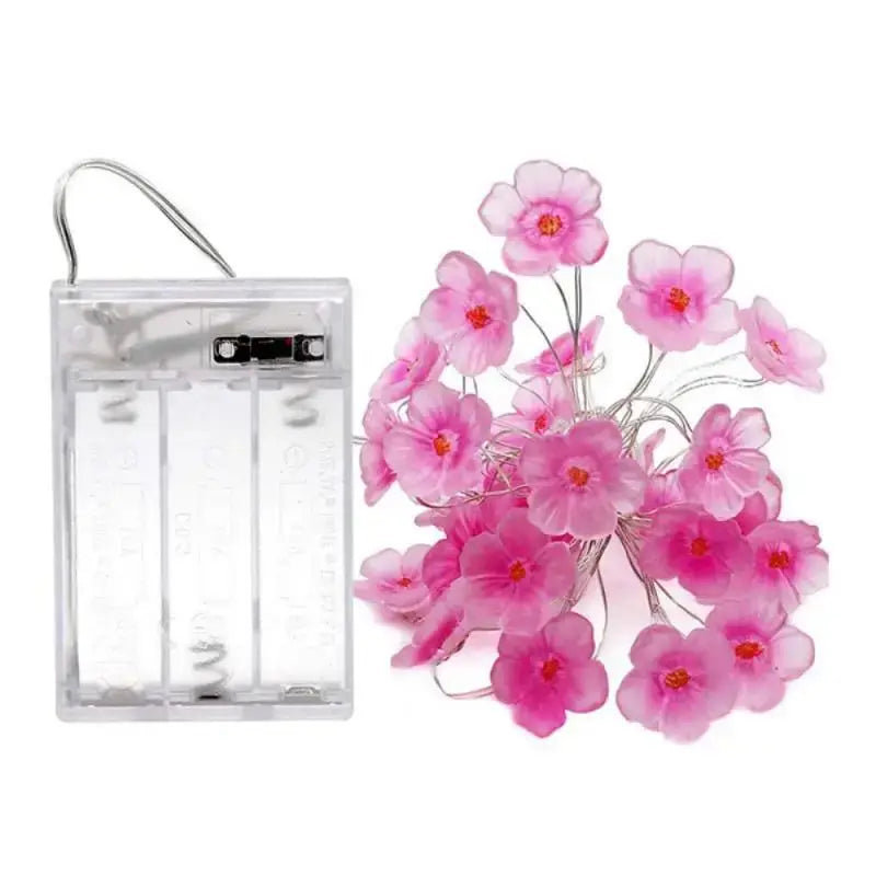 Lampada Ghirlanda Fiori Ciliegio Batteria LED Decorazioni Esterno Modello Floreale