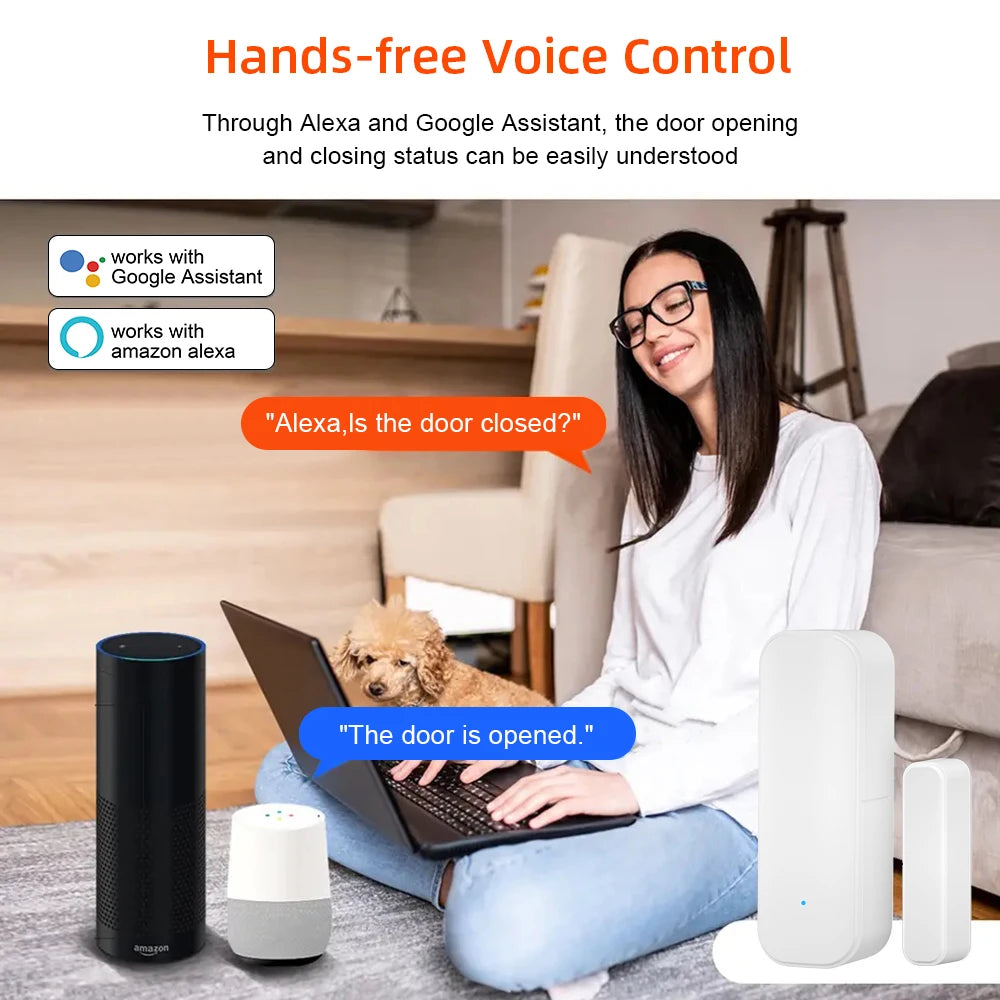 Sensore Rilevatore Movimento Porta Wifi Zigbee APP Batteria Sistema Allarme Sicurezza Domestica Protezione Controllo Vocale - POWER SMARTECH