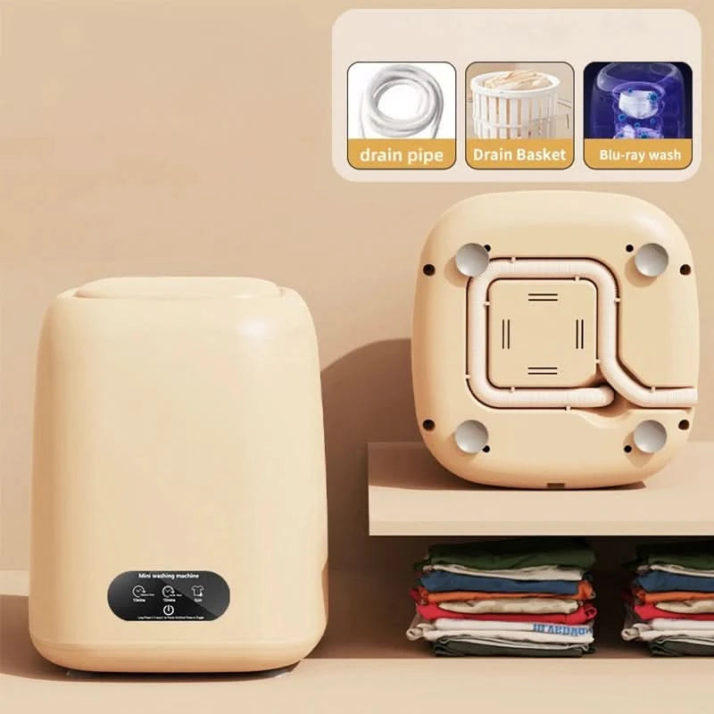Mini Lavatrice Portatile Ricaricabile 220V Beige Capacità 9L Accessori Casa Elettrodomestici Utili - POWER SMARTECH
