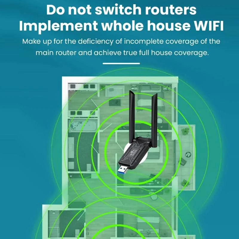 Chiavetta USB Ripetitore WiFi Velocità 300Mbps Aria Copertura 100m Due Antenne Piccole Dimensioni - POWER SMARTECH