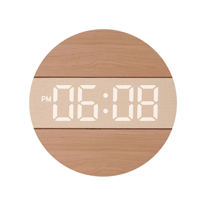 Orologio Parete Digitale Legno LED Decorazione Creativa Arredo Casa Semplice