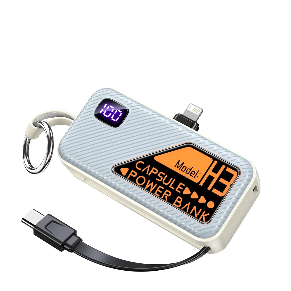 Powerbank Piccole Dimensioni Orizzontale Colore Grigio Portatile 5000mAh