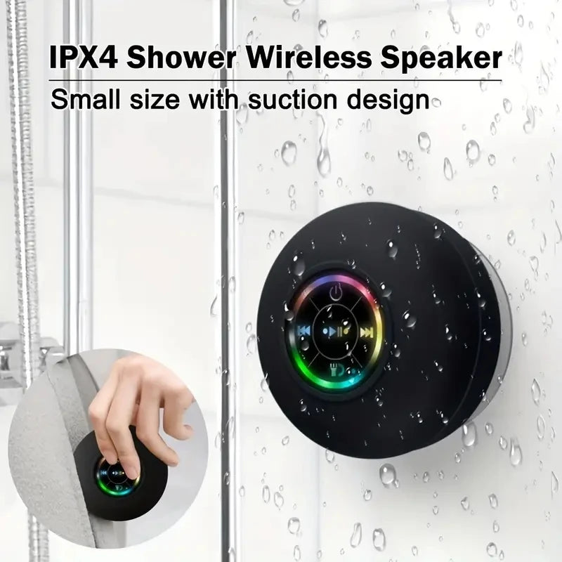 Bluetooth speaker, portable and waterproof with suction cup, compact bathroom speaker - POWER SMARTECH