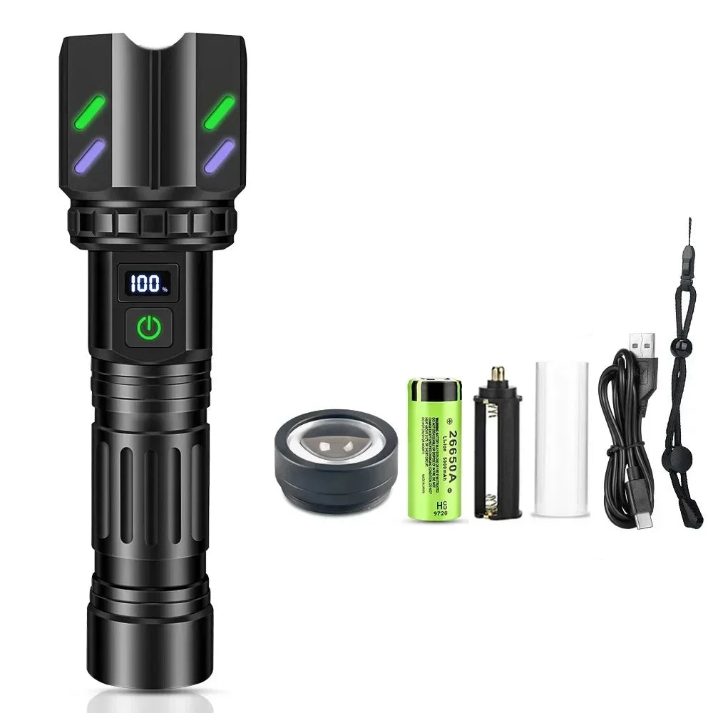 Torcia Set Accessori Inclusi Batteria Ricaricabile Colore Nero Zoom