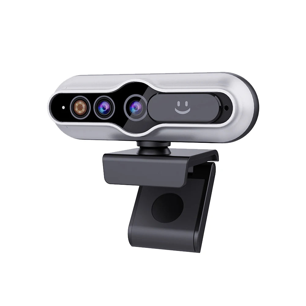 Webcam Videocamera PC Sorveglianza Colore Grigio Vista 84°