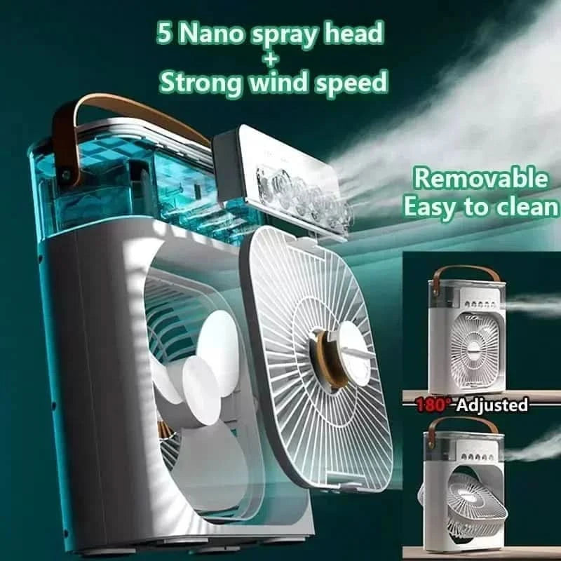 Condizionatore Ventilazione Luce Notturna LED 7 Colori Potenza 10W USB/C Capacità 600ml Aria Fredda Elettrodomestici Casa - POWER SMARTECH