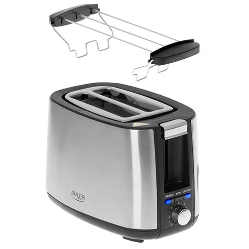 Tostapane 7 Livelli Argento Acciaio Inox Vassoio Briciole Funzione Decongelamento