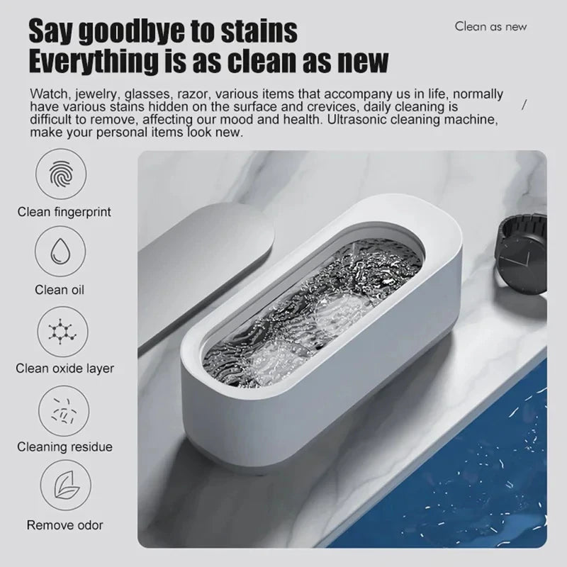 Macchina Pulizia Ultrasuoni Batteria USB Piccole Dimensioni Oggetti Casa Personali Elettrodomestici - POWER SMARTECH