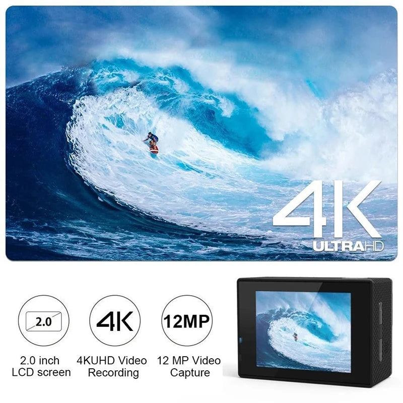 Action Camera Videocamera Portatile Impermeabile Sport Diversi Colori Schermo LCD Batteria Lunga Durata - IN POWER SMARTECH