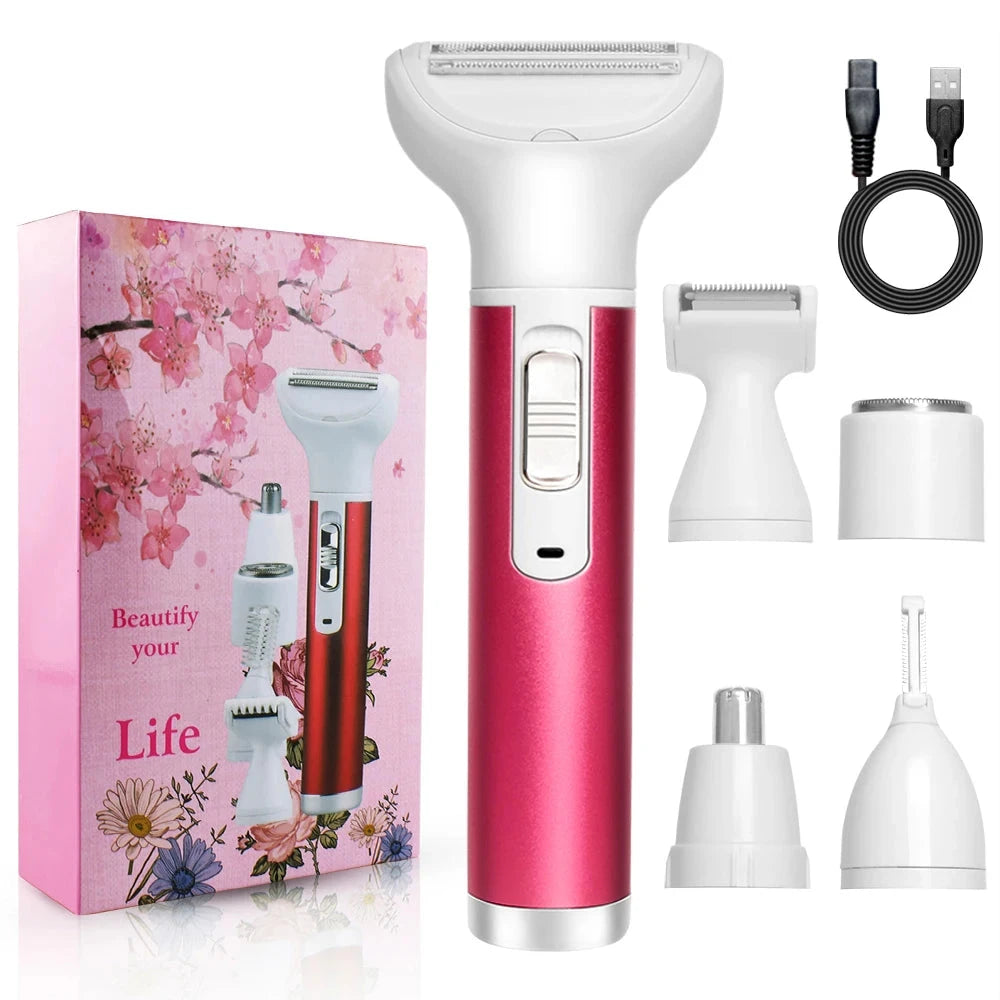 Depilatore 5in1 Diverse Testine Incluse USB Ricaricabile Accessori Epilazione Donna Uomo Universale Cura Persona Elettrodomestico Estetico - POWER SMARTECH
