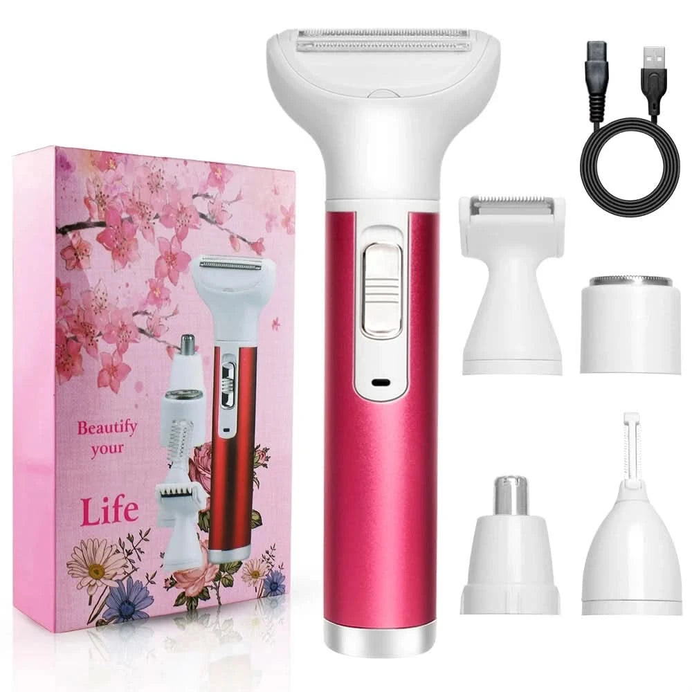 Depilatore 5in1 Diverse Testine Incluse USB Ricaricabile Accessori Epilazione Donna Uomo Universale Cura Persona Elettrodomestico Estetico - POWER SMARTECH