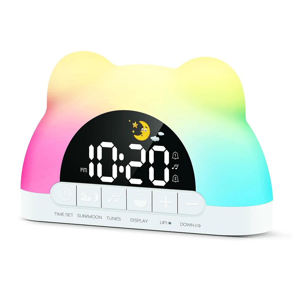 Orologio Sveglia 11 Colori Luce Notte Allarme Ricaricabile