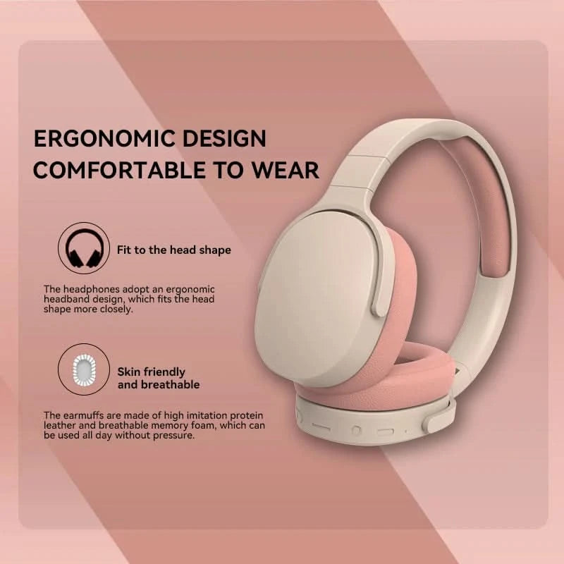Cuffie Padiglione Bluetooth Senza Filo Colori Pastello Micro USB Ricaricabili Microfono Musica Chiamate Accessori Audio Elettronica - POWER SMARTECH
