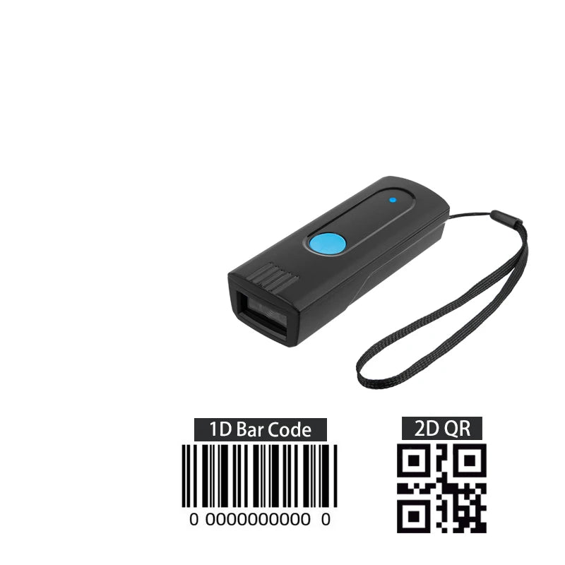 Mini Scanner Lettore Codice Barre QR Code Bluetooth Colore Nero