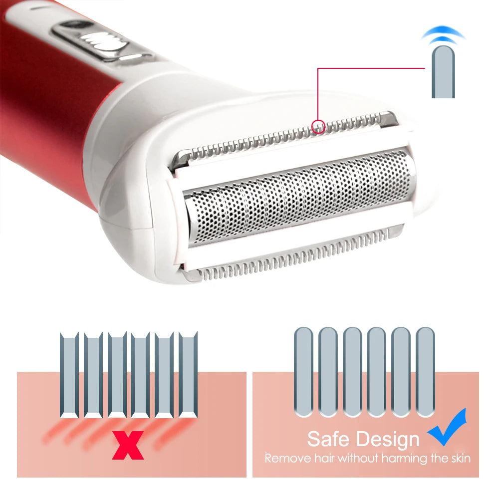 Depilatore 5in1 Diverse Testine Incluse USB Ricaricabile Accessori Epilazione Donna Uomo Universale Cura Persona Elettrodomestico Estetico - POWER SMARTECH