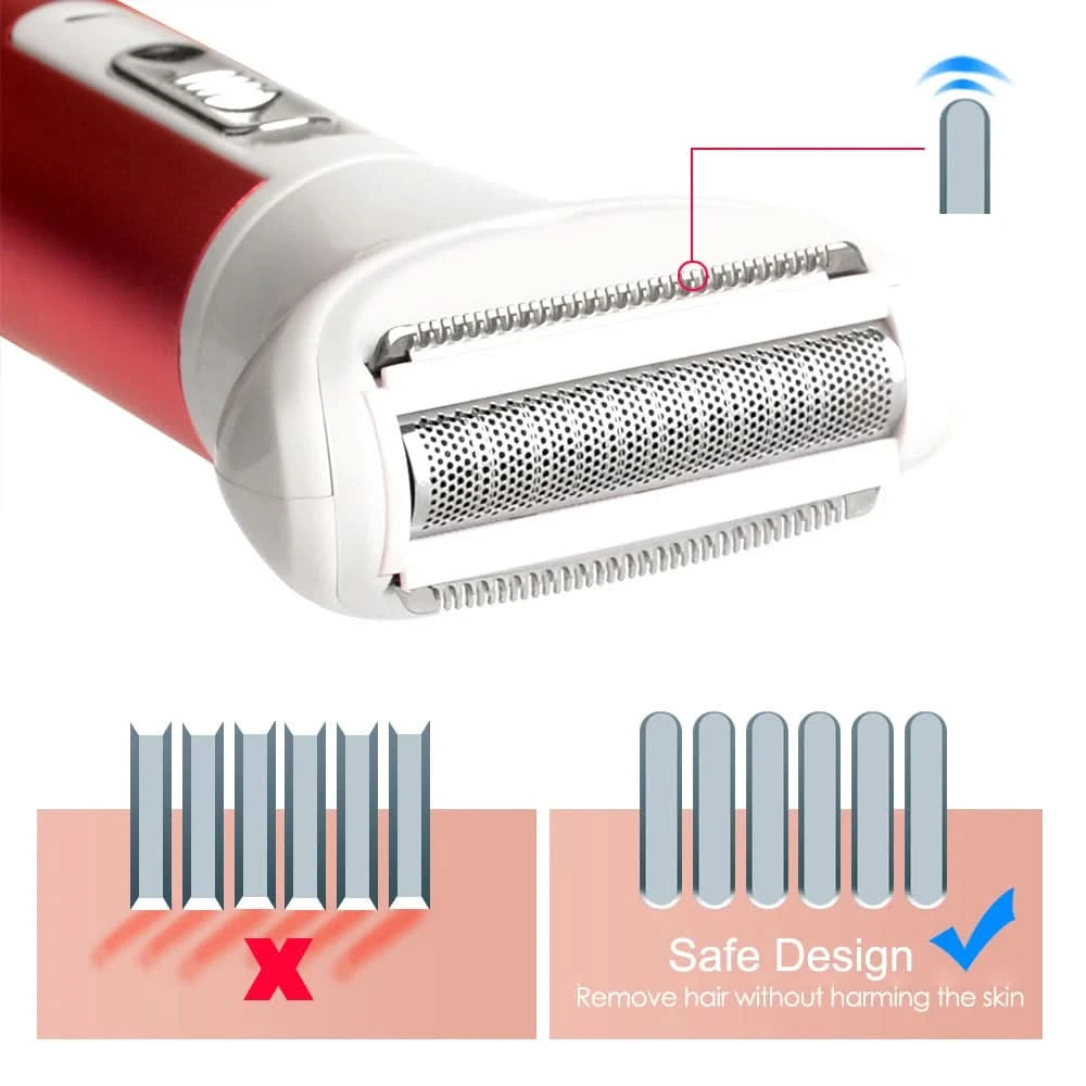 Depilatore 5in1 Diverse Testine Incluse USB Ricaricabile Accessori Epilazione Donna Uomo Universale Cura Persona Elettrodomestico Estetico - POWER SMARTECH