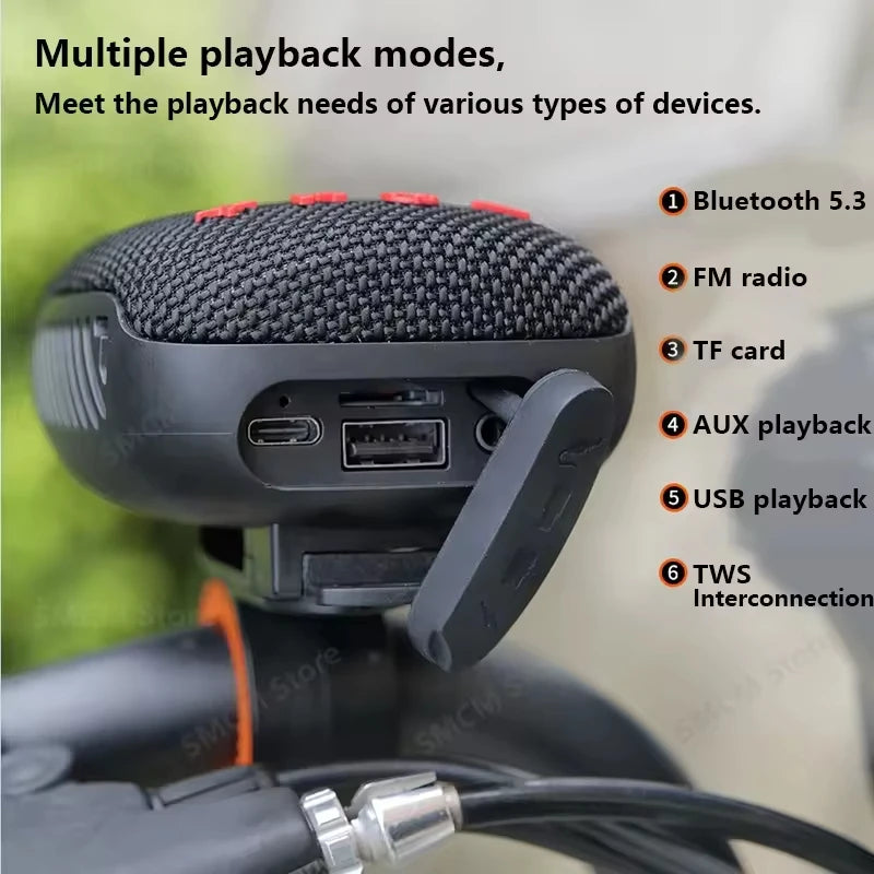 Cassa Bluetooth Bicicletta Impermeabile Resistente Durevole Silicone Durata 3h Ricaricabile USB Accessori Audio - IN POWER SMARTECH