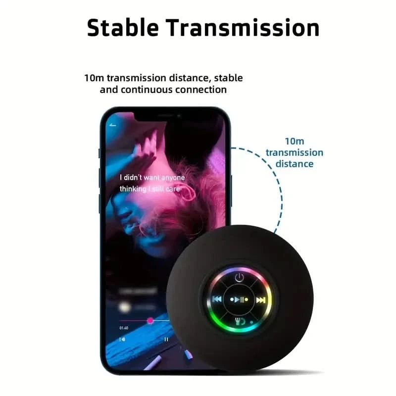 Bluetooth speaker, portable and waterproof with suction cup, compact bathroom speaker - POWER SMARTECH