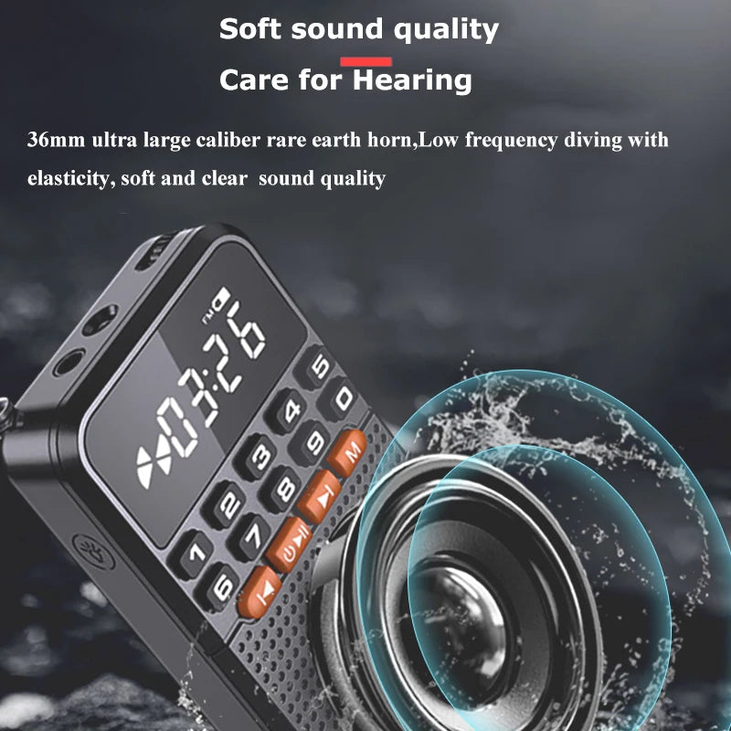 Radio Portatile FM/AM Bluetooth 5.0 Torcia LED Mini Tascabile Comoda Audio Accessori Elettronici - POWER SMARTECH