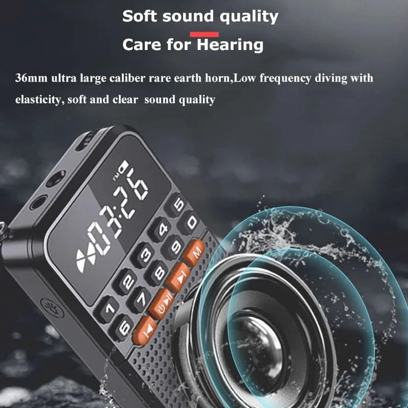 Radio Portatile FM/AM Bluetooth 5.0 Torcia LED Mini Tascabile Comoda Audio Accessori Elettronici - POWER SMARTECH
