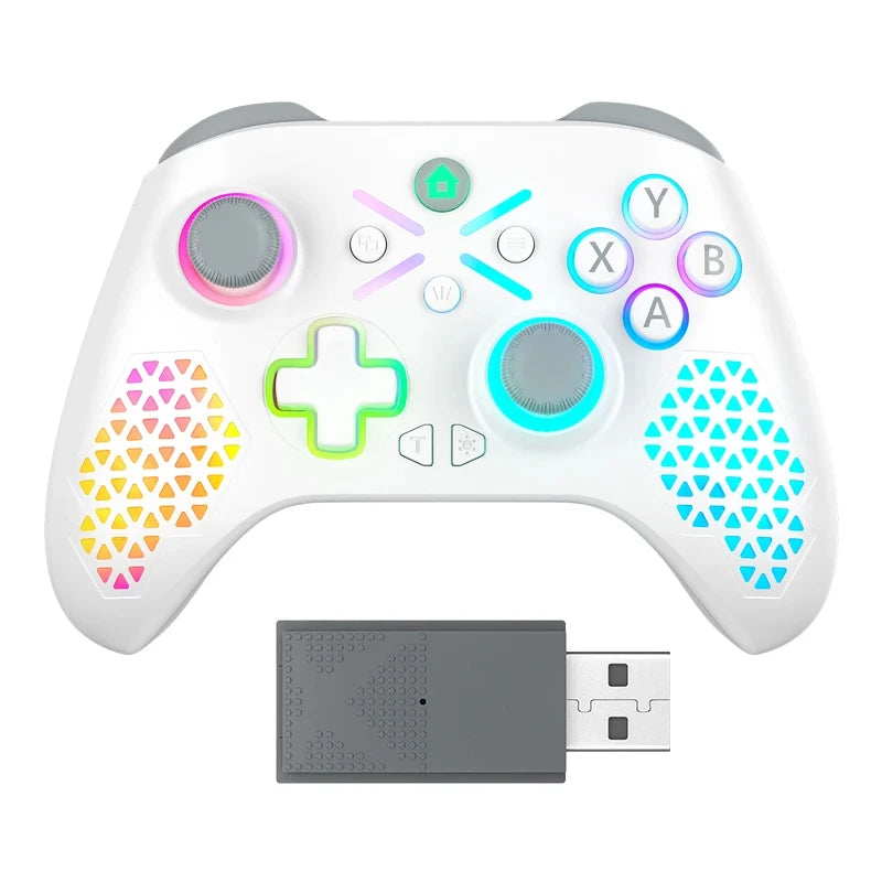 Controller Bluetooth Wireless Colori RGB Bianco Nero Materiale ABS Controller Wireless Joystick