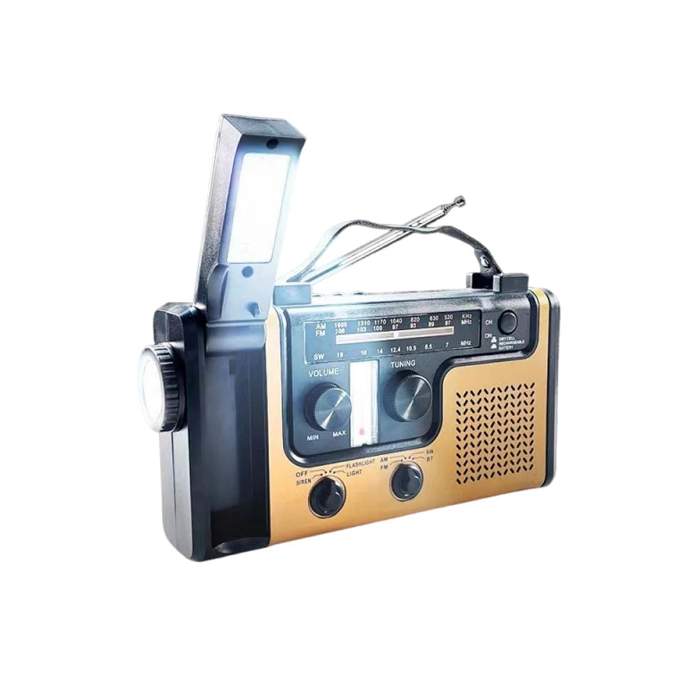 Radio Solare Radio Illuminazione LED Multifunzionale Ricaricabile Manovella