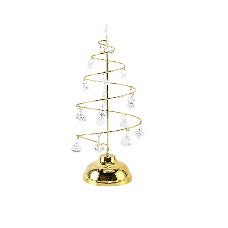 Luci Natalizie Albero Pendenti Cristalli Acrilico Colore Oro Argento LED