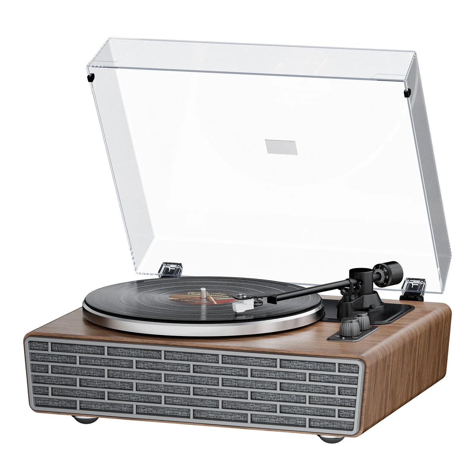 Giradischi Vinile Lettore Musicale Marrone Elegante