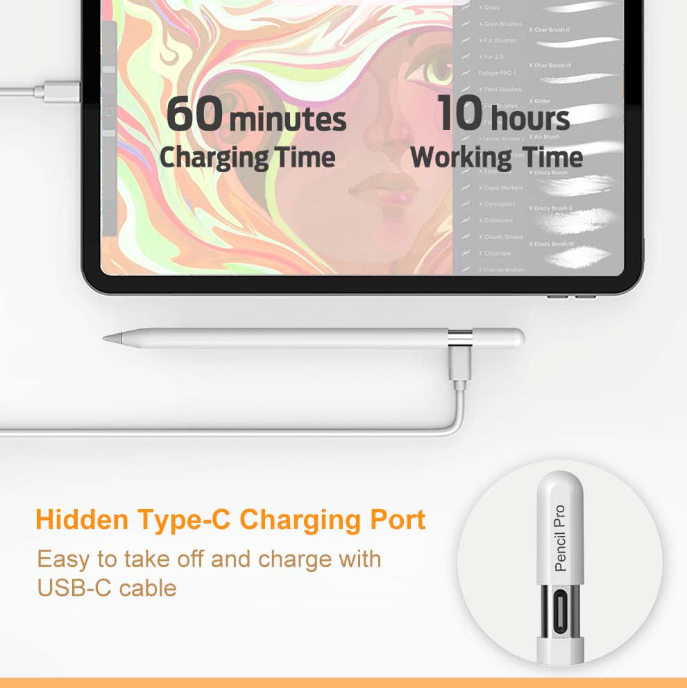Penna Digitale Magnetica Wireless Ricarica Rapida Colore Bianco